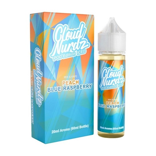 Cloud Nurdz Peach Blue Raspberry Pod Edition Iced Flavorshot 20ml/60ml
